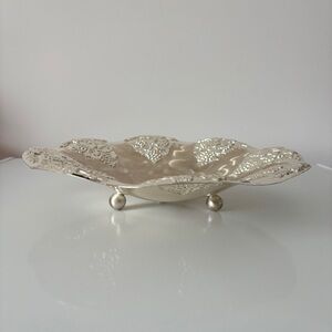 Vintage Silver Plated Footed Fruit Centerpiece Bowl Quist Made in West Germany